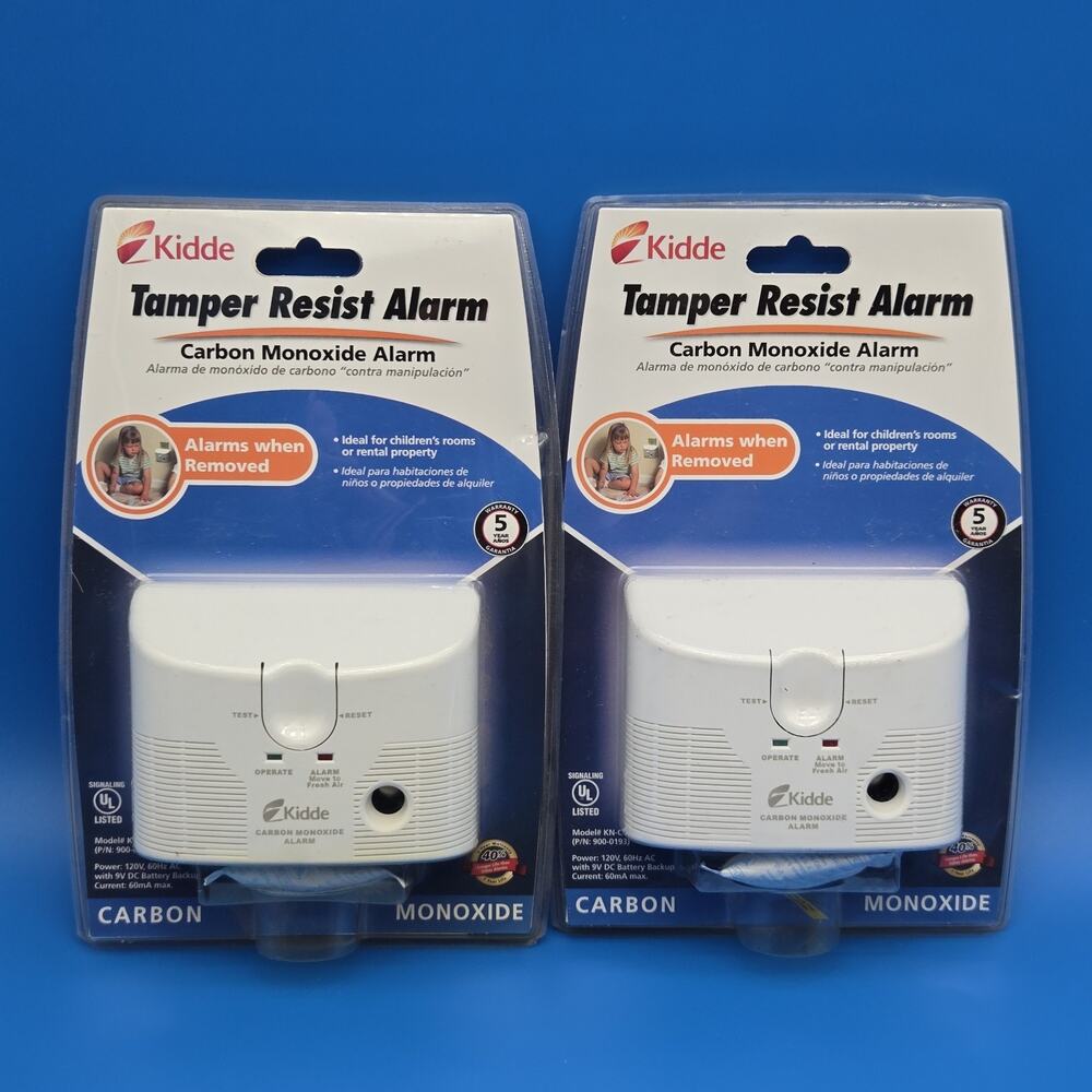 Lot Of 2 Kidde 900-0193 Tamper Resist Carbon Monoxide CO Alarms New Sealed